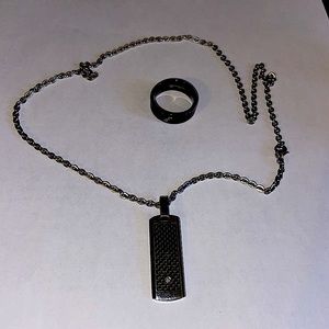 Men’s Diamond Ring & Necklace Set BRAND NEW
